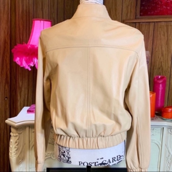 Pasha + Jo Soft Cream Color Leather Jacket - Picture 3 of 7